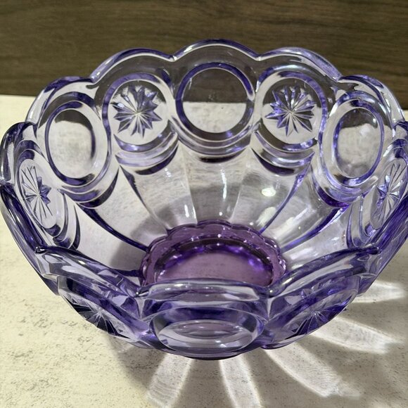 Fenton Vintage Neodymium Knobby Bulls Eye Candy Box Wisteria Covered Dish 9385WT - Picture 9 of 12